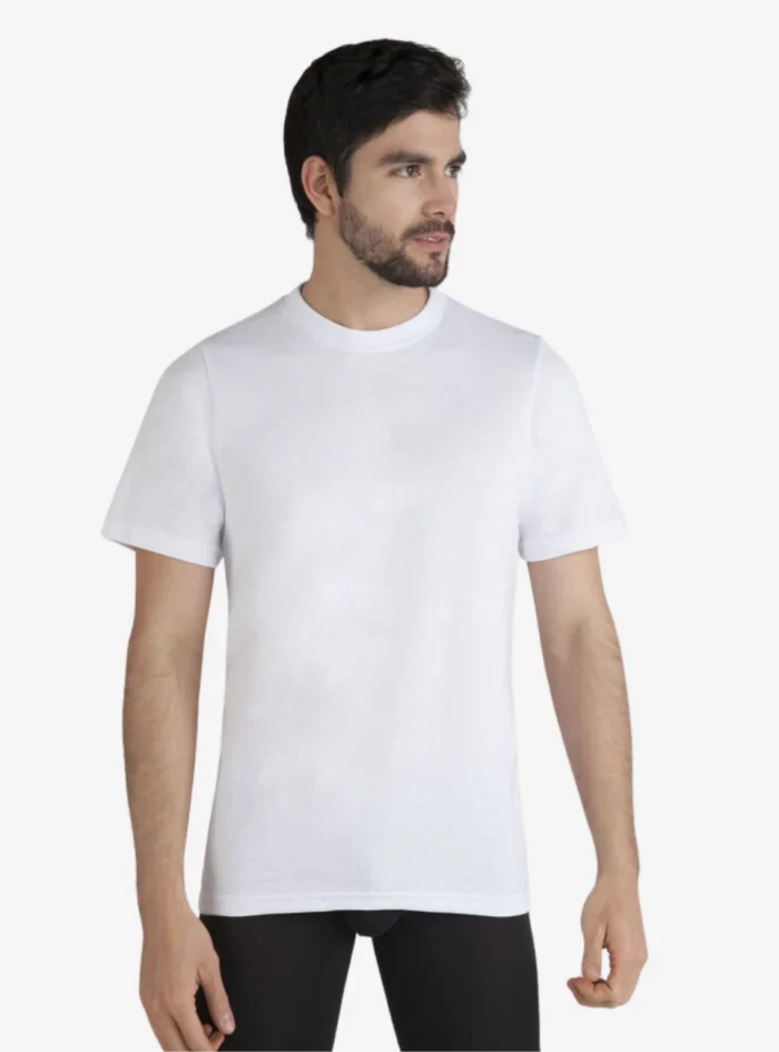 Camiseta blanca cuello redondo