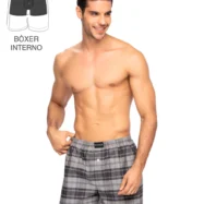 Boxer Cuadros Gris