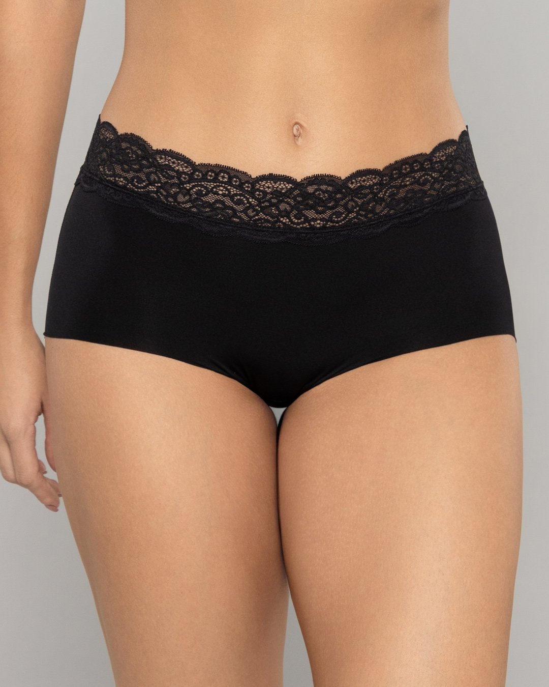 Panty Tiro alto con Encaje y Efecto Levanta Cola en Microfibra Ref. 8070 - Image 6