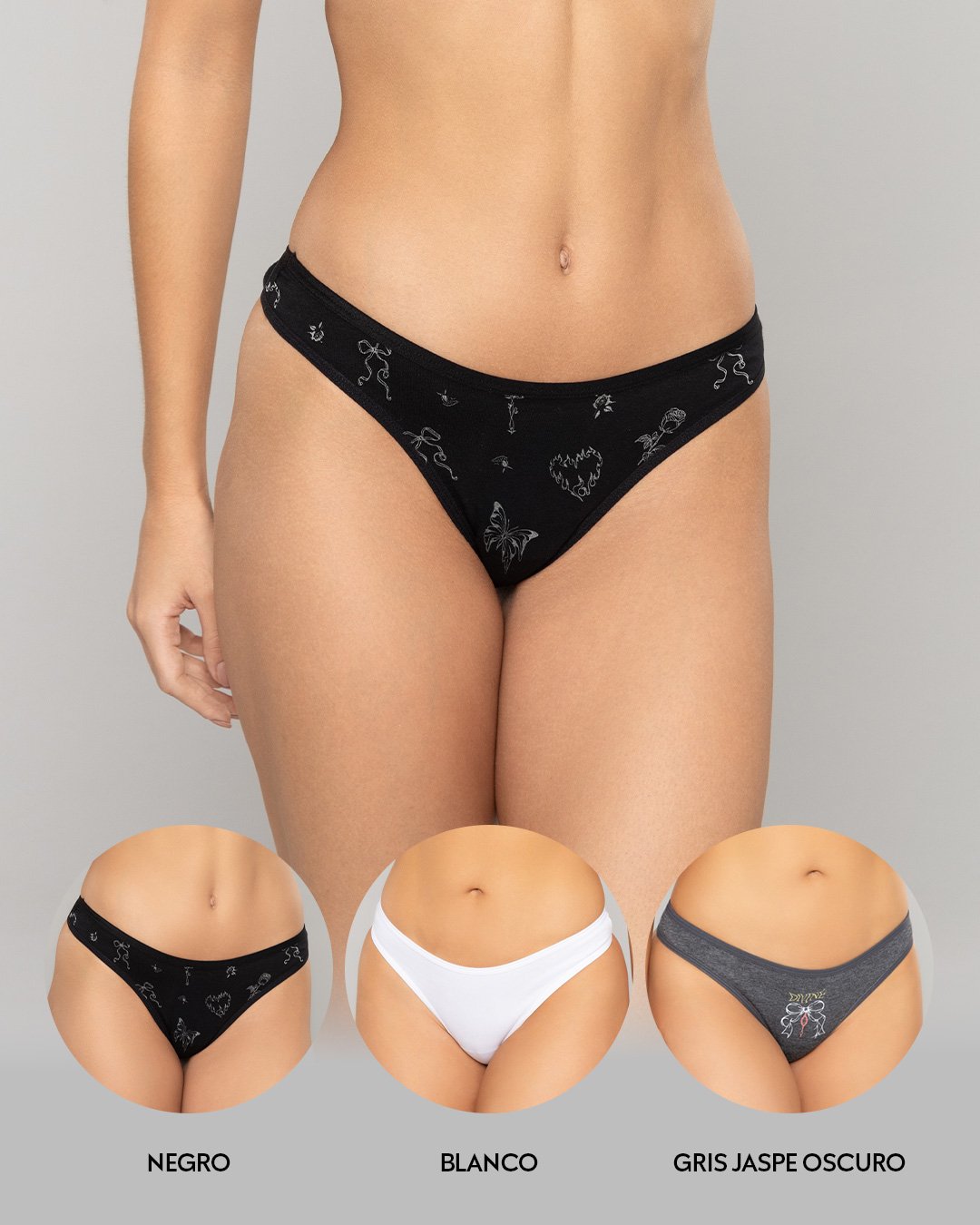 Tanga brasilera PAQUETE x3 en algodón Ref. 9203 - Image 4