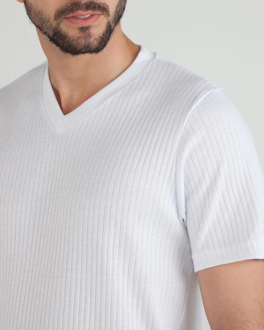 Camiseta Interior Hombre Acanalada Cuello V Manga Corta PAT PRIMO Ref. 19206 - Image 2